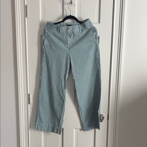 Talbots womens Green and White Striped Chinos